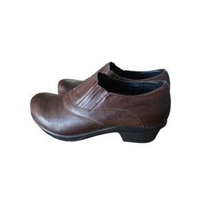 Abeo Womens Brown Leather 247 Colbie Slip On Clogs Size 9